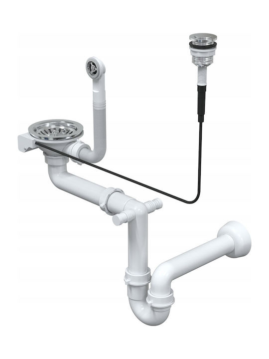GraniteQ EVAN 156 Drop-In Chiuvetă Stânga Inox L100xW50cm Snow White