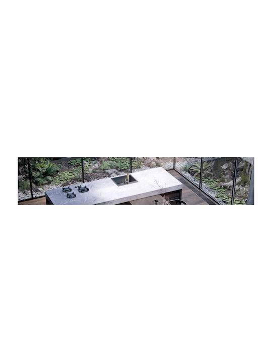 GraniteQ EVAN 156 Drop-In Chiuvetă Stânga Inox L100xW50cm Snow White