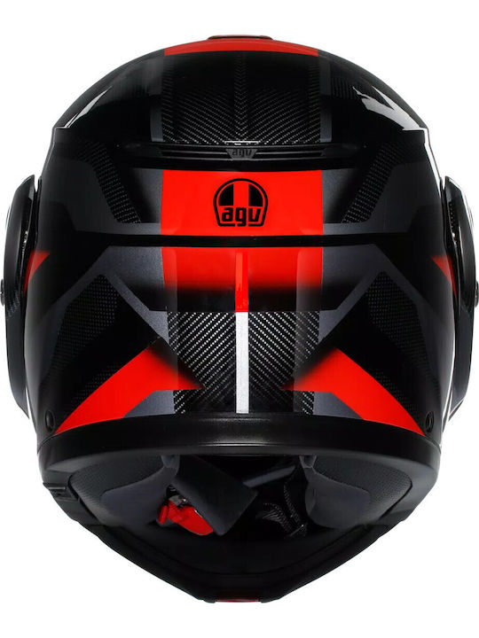 AGV Streetmodular Ledro Black/Red Мотоциклетна каска Флип ъп ECE 22.06 1690гр с Sunvisor