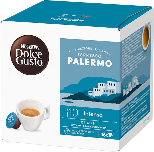 Nescafe Kaffee- und Getränkekapseln Espresso Dolce Gusto Espresso Palermo Kompatibilität mit Maschine Dolce Gusto 16 Stück