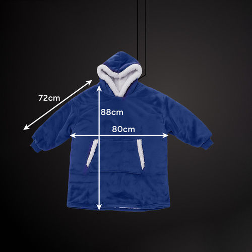 Pătură Polar Fleece Cu Mâneci 88x80cm Navy Blue