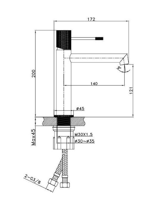 Cersanit Zen Mixing Sink Faucet Silver
