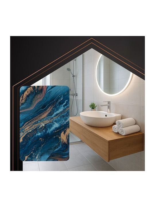Non-Slip Bath Mat ZY12593QWS58 Turquoise/gold 80x50cm