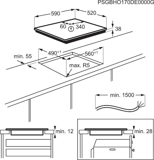 Electrolux Κεραμική Εστία με Πλαίσιο Αυτόνομη 59x52εκ.