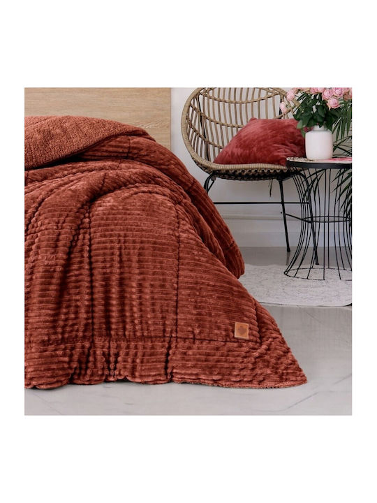 Cottonbox Duvet Double 215x195cm Wave Wave Brick Red