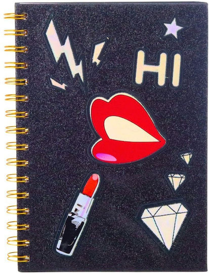Lean Toys Notebook 80 Sheets A5 Ruled Black