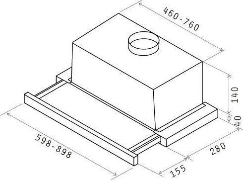 Elica Elite 14 Lux WH/A/50 Sliding Vent Hood 50cm Inox
