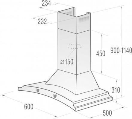 Gorenje Απορροφητήρας Καμινάδα 60cm Μπεζ