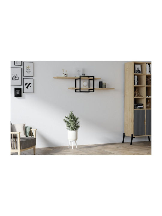Ράφι Τοίχου Mone Sapphire Oak - Μαύρο 120x18x30εκ.