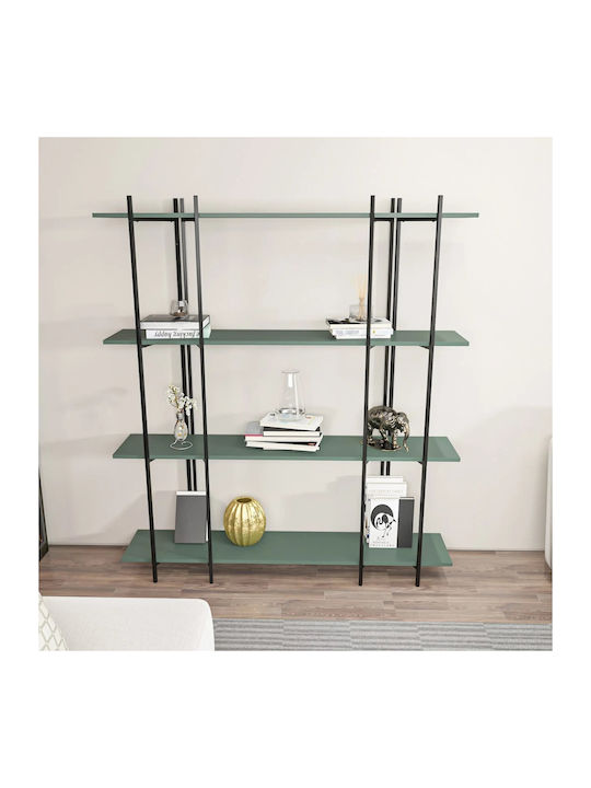 Bibliotecă Moss Verde-negru 160x29,6x180 cm