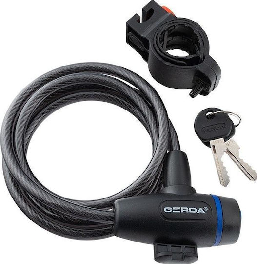 Bicycle Cable Lock with Key Black