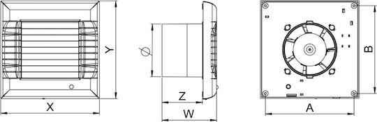 Awenta WM100 Επιτοίχιος Εξαεριστήρας 100mm Λευκός