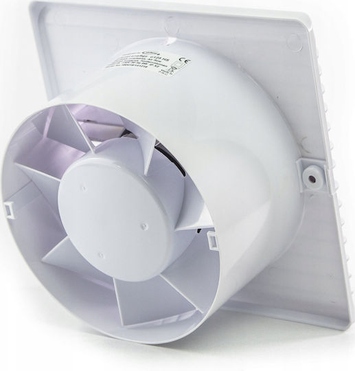 AirRoxy PS Επιτοίχιος Εξαεριστήρας Μπάνιου 100mm Λευκός