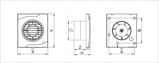Awenta Wall-mounted Ventilator Bathroom 100mm White
