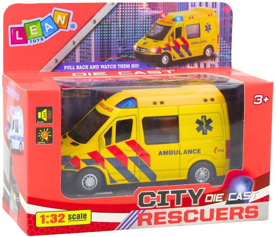Lean Toys Spielzeugauto 1:32 Ambulanz Pull Back