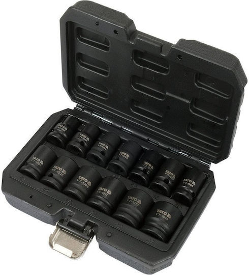 Yato Sockets Pneumatic with Frame Host 1/2 Inch Set of 13 Pieces