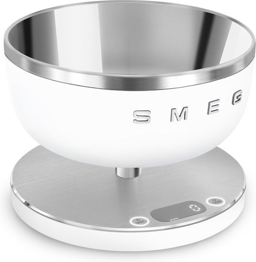 Smeg Дигитална Кухненска Везна С Контейнер До 5кг Бяла