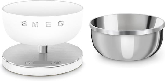 Smeg Дигитална Кухненска Везна С Контейнер До 5кг Бяла