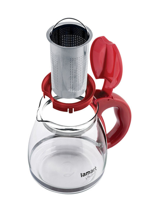 Lamart Transparent Red Teapot 1500ml