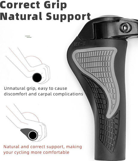 Rockbros Bt1007b Bicycle Grips Rubber Black