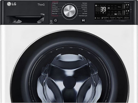 LG Πλυντήριο Ρούχων 11kg με Τεχνολογία Ατμού 1400 Στροφών AI DD F4WR711S3HA