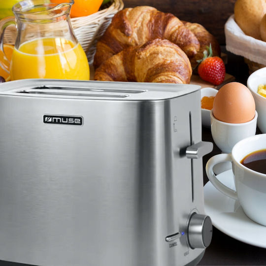 Muse Prăjitor de pâine 2 sloturi 1000W Inox