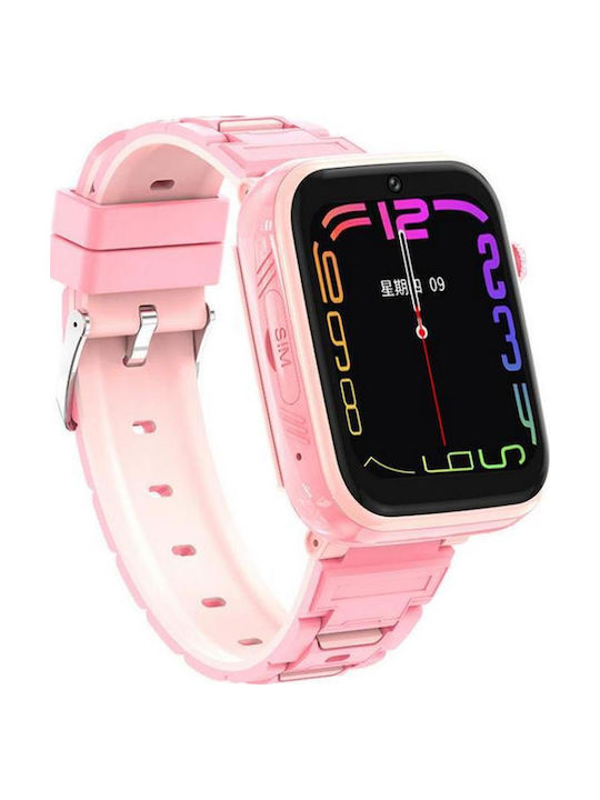 XO Ceas digital pentru copii H130 cu GPS și curea din cauciuc/plastic Roz