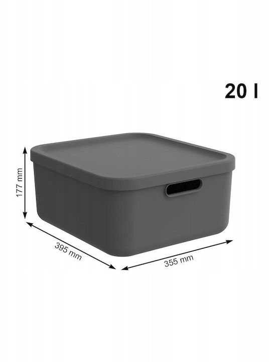Rotho Babydesign Plastic Storage Box with Lid Gray 20lt 1pcs