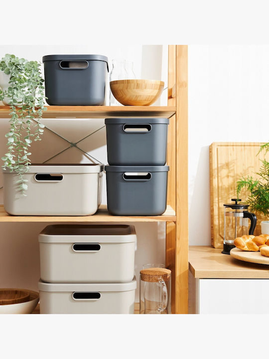 Rotho Babydesign Plastic Storage Box with Lid Gray 20lt 1pcs