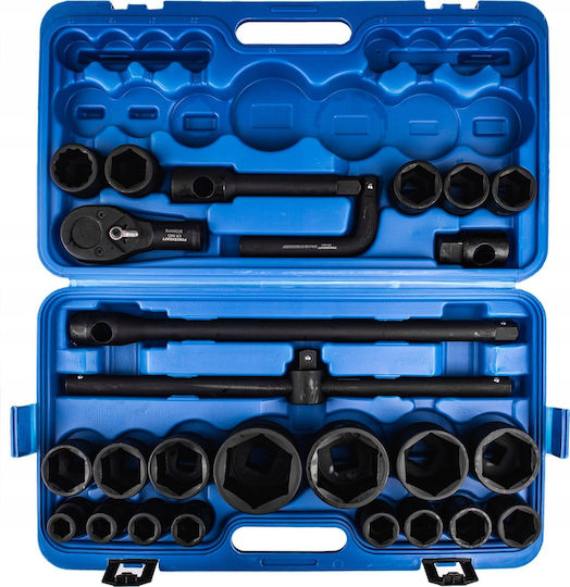 Nüsse Pneumatisch Sechskant mit Vierkant-Antrieb 3/4", 1" Set 26Stück