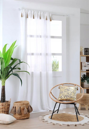 Curtain with Tunnel S-F Ibiza Ecru 140x260cm
