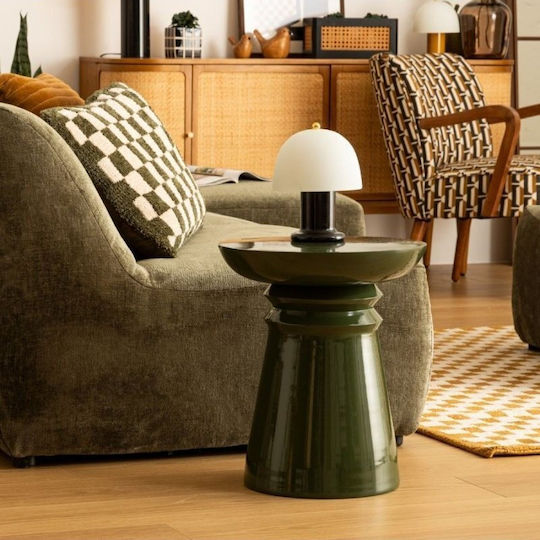 Round Side Coffee Table A-s Jaya Metal Green W38xL38xH43cm