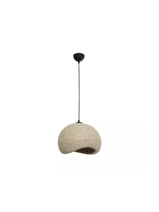 GloboStar Stone Pendant Light Gray Bell with Socket E27 35x31x26cm
