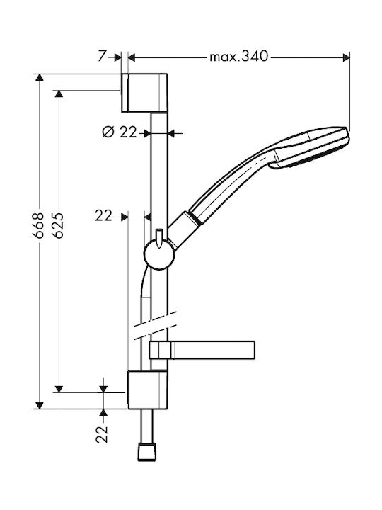 Hansgrohe Croma 100 Shower Column without Mixer Silver