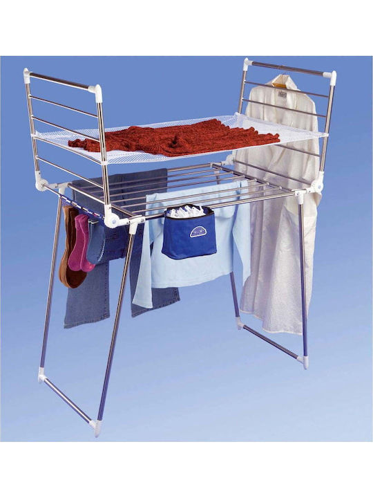 Wenko Folding Floor Clothes Drying Rack Made of Stainless Steel with Hanging Length 13m