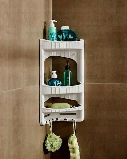 Katex Ecke An der Wand montiert Badezimmerregal Kunststoff 28x17.5x45cm