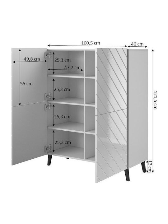 Abeto Витрина за дневна от ПДЧ Бяла 100.5x40x121.5см