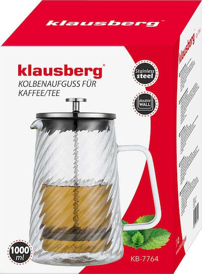 Klausberg Filterkaffeemaschine Handbetrieb Rostfreier Stahl Silber 1lt