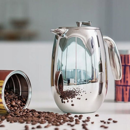Bodum Columbia Cafetieră cu Filtru Manual din Oțel Inoxidabil Argintie 1lt