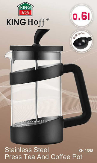 KING Hoff Manual Filter Coffee Maker Stainless Steel Black 600ml