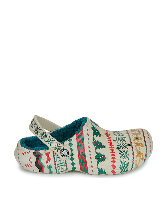 Crocs Classic Lined Γυναικεία Σαμπό Μπεζ