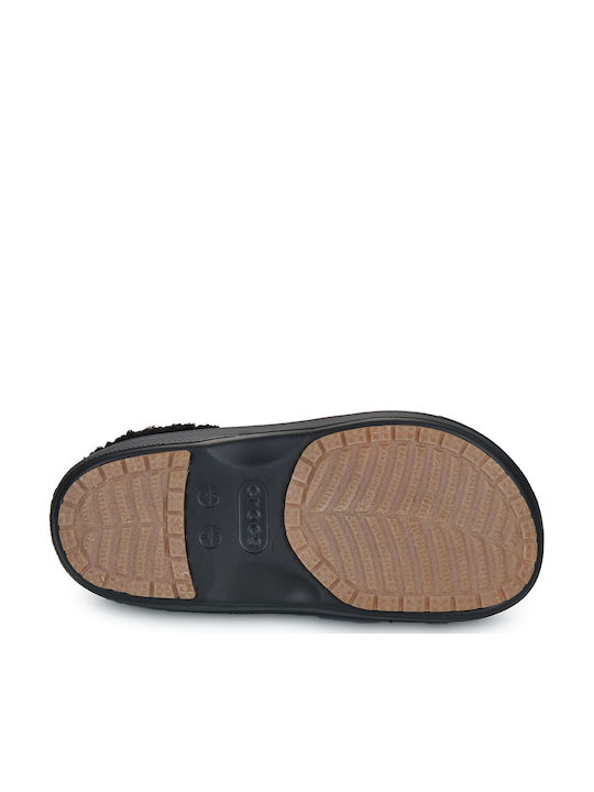 Crocs Класически Анатомични Дамски Сандали с Козина Черни