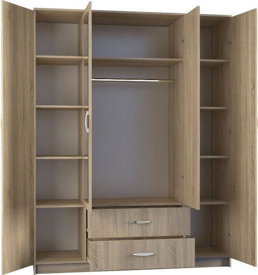 Romana 160 Son Τετράφυλλη Ντουλάπα με Καθρέπτη 160x52x205cm Son