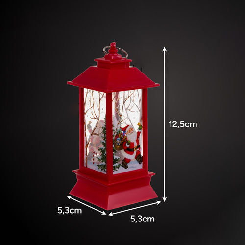 Crăciun Plastic Lampion Roșu Baterie 12.5x5.3cm.