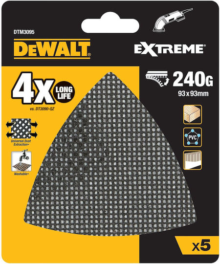 DEWALT Schleifpapier 93x93mm Set 5Stück
