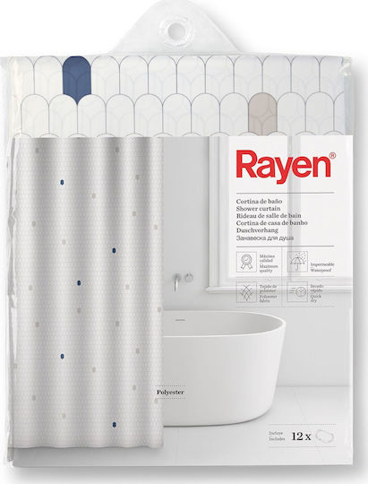Rayen Duschvorhang Stoff 180x200cm White