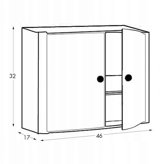 Bathroom Cabinet L46xW17xH32cm White