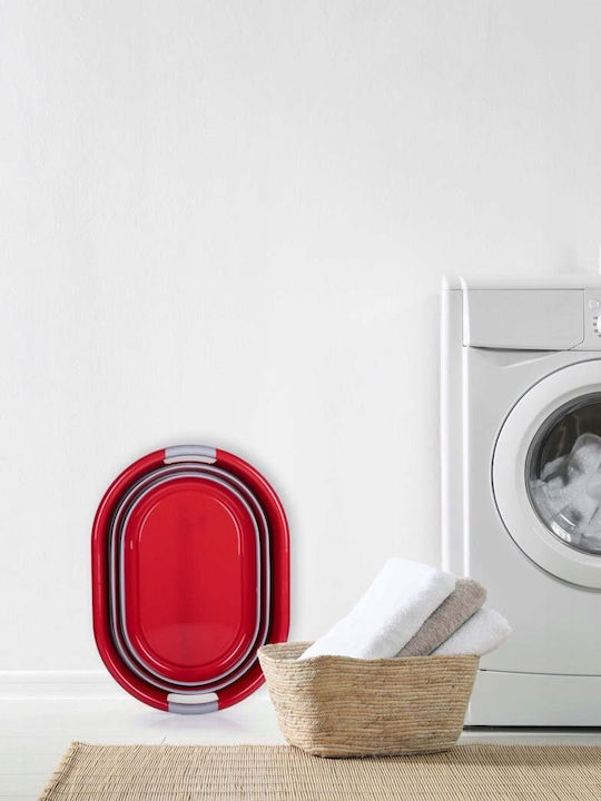Plastic Collapsible Laundry Basket 27lt 44.8x8.2x27.8cm Red
