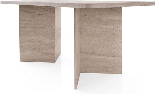 Loft Tisch Speisesaal Holz Travertine Beige 180x90x77cm