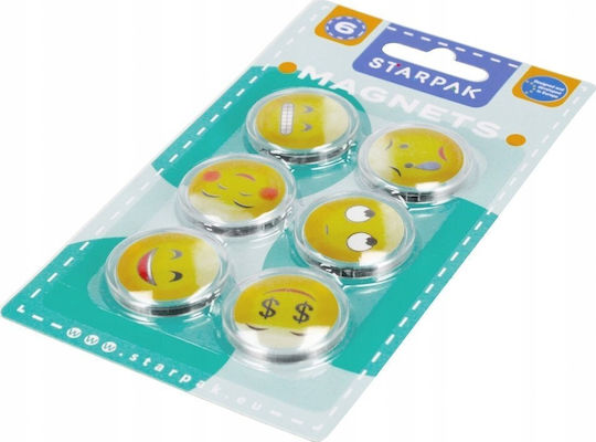 Whiteboard Magnets 33mm 6pcs Emotions Starpak